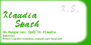 klaudia spath business card